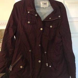 Wine colored outerwear jacket